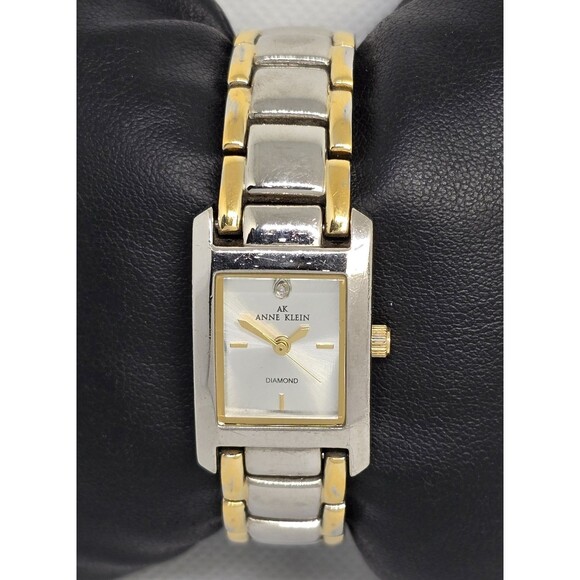 Women\'s AK Anne Klein Diamond White Dial Silver Gold Tone Bracelet Band Watch 04 main image 6